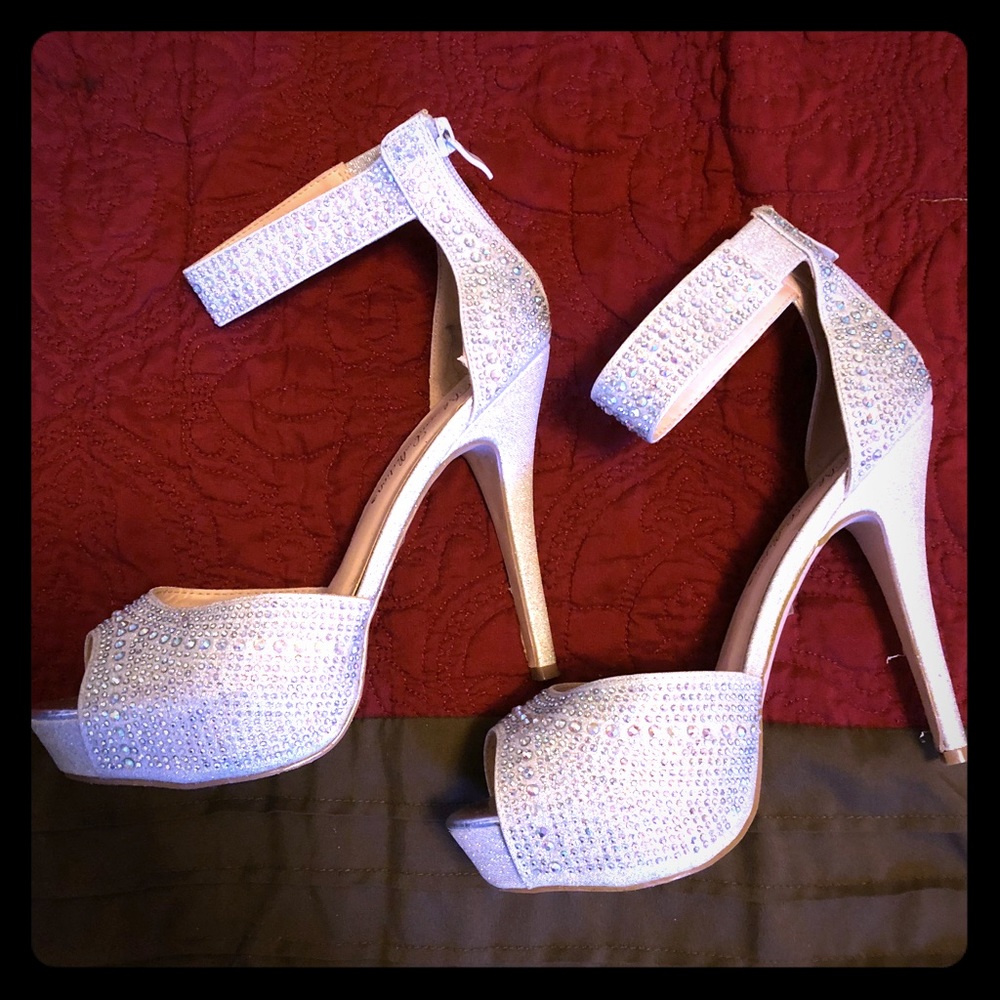Silver studded heels